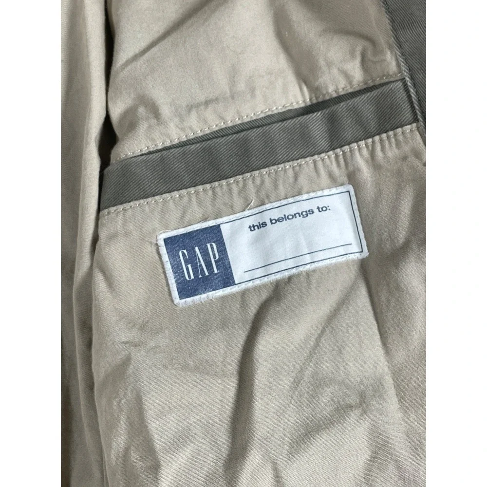 Y2K Vintage GAP Jacket Kids L Green Military Field Coat Utility